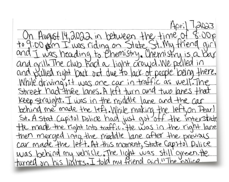 Excerpt of Sinatra Jordan's letter