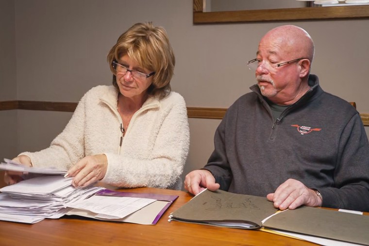 Blake Pfeifer, a veteran plumber in Colorado Springs, Colo., and his wife.