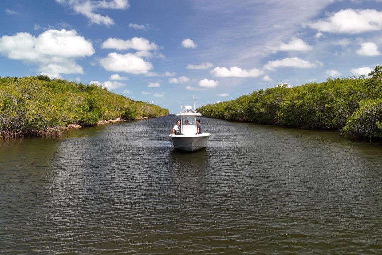 Coral Gables Police Maritime Patrol keep watch on Snapper Creek Canal.