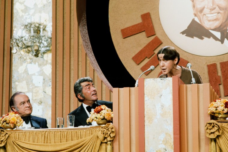 Bob Hope, Dean Martin, and Ruth Buzzi as Gladys in "Celebrity Roast of Dean Martin."