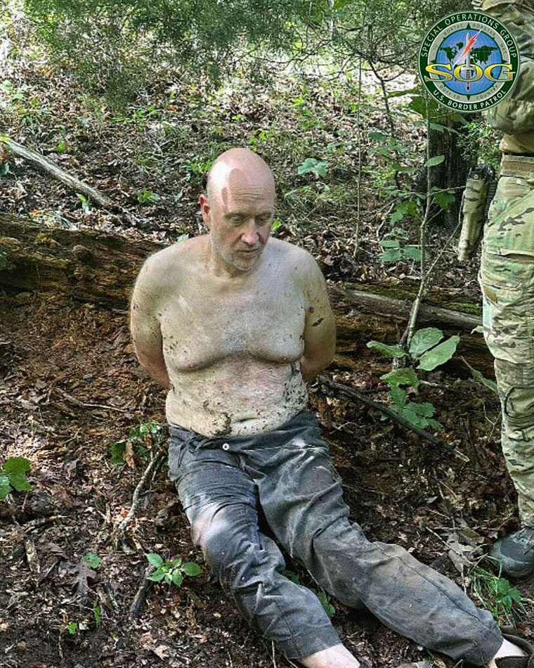 Fugitive Grant Hardin after being captured.