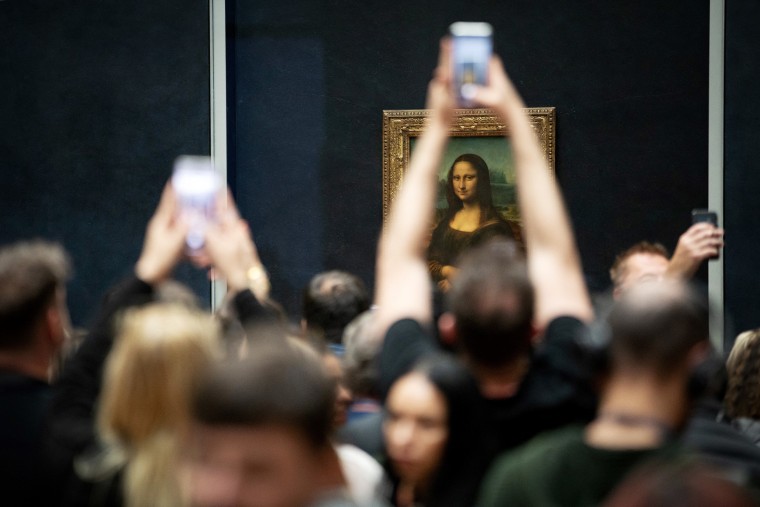 Tourists at the Louvre
