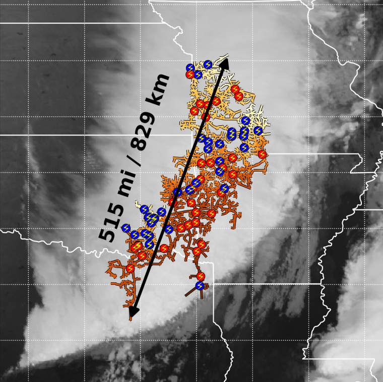 Composite satellite imagery mapping of the record lightning megaflash