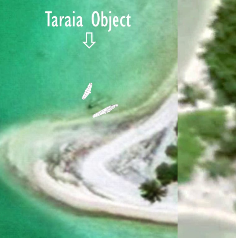 Taraia Object alongside Electra fuselage and tail