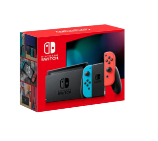 Nintendo Switch with Neon Blue and Neon Red Joy-Con