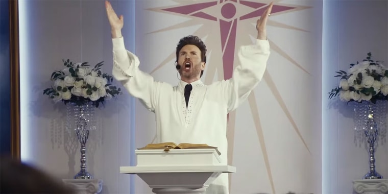 Chris Evans as Reverend Drew Devlin in writer/director Ethan Coen’s "Honey Don't!".
