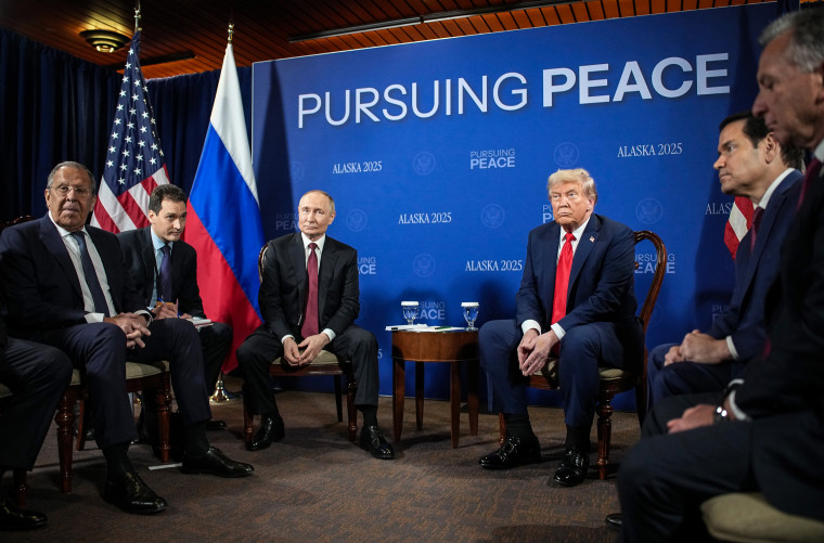 Image: U.S. President Trump And Russian President Putin Meet On War In Ukraine At U.S. Air Base In Alaska